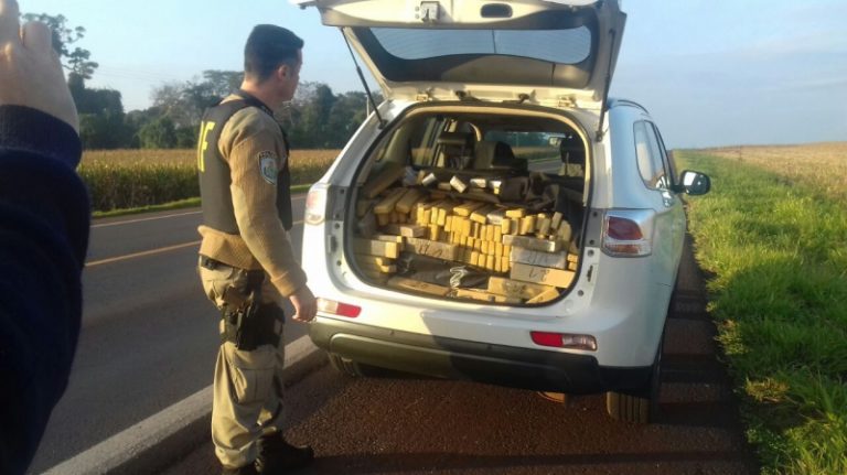 PRF apreende 845 quilos de maconha e recupera utilitário roubado