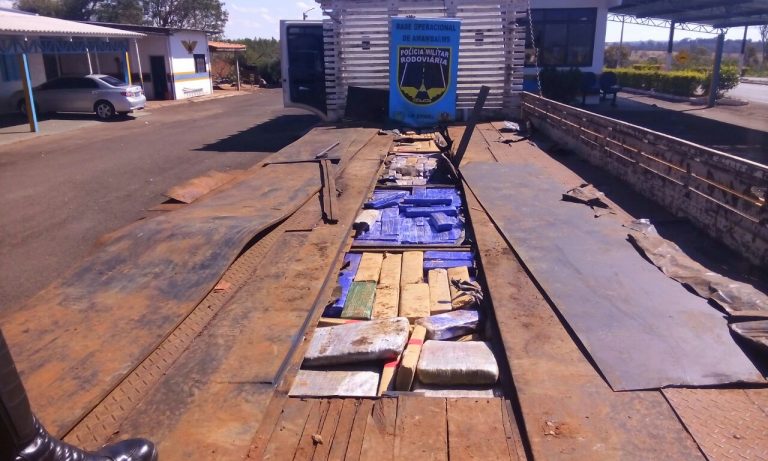 Polícia apreende caminhão roubado  com mais de 1 tonelada de maconha