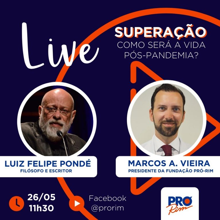 Filósofo Luiz Pondé participará de live da Fundação Pró-Rim na terça-feira