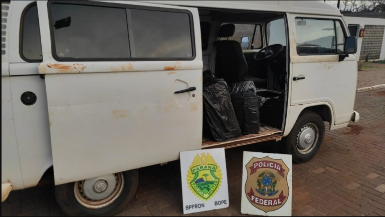 Kombi carregada com cigarros é apreendida em porto clandestino de Guaíra