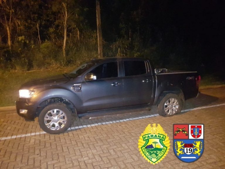 PM de Guaíra recupera camionete roubada no município de Quatro Ponte