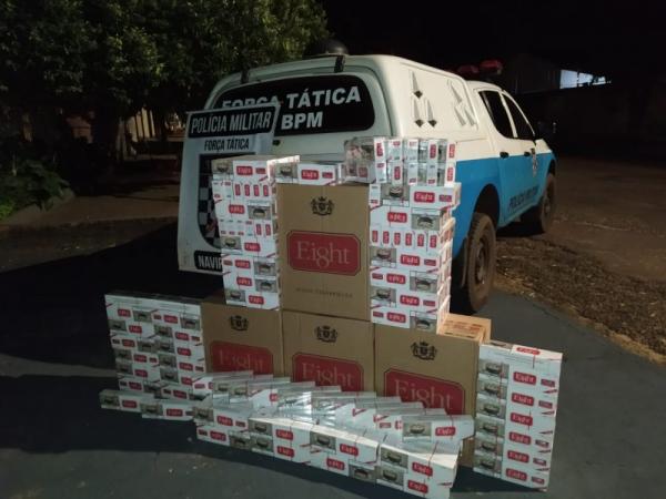 Polícia Militar apreende 400 pacotes de cigarros paraguaios em residência no município de Naviraí