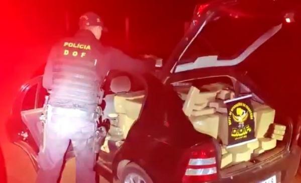 DOF apreende veículo carregado com 570 kg de maconha em Iguatemi