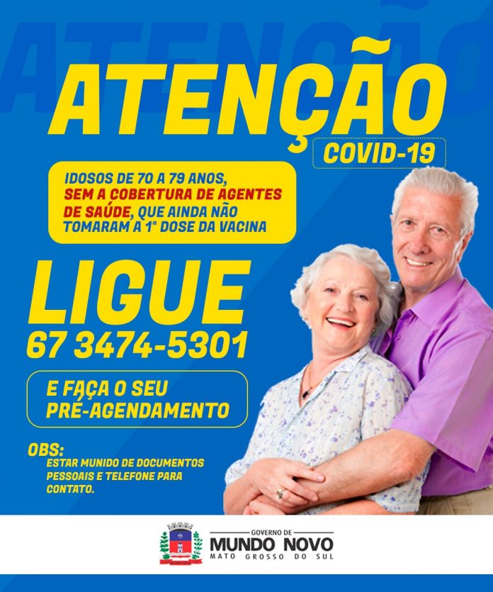 Mundo Novo deve receber 410 doses da CoronaVac nesta quinta e programa vacinação por agendamento