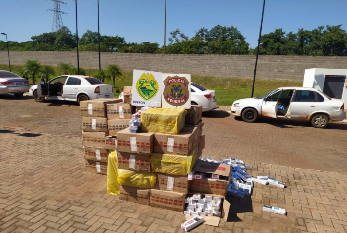 PF e BPFron estouram depósitos de cigarros e apreendem sete carros em Altônia