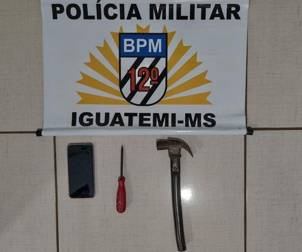 Polícia Militar de Iguatemi prende jovem de 19 anos por tentativa de furto