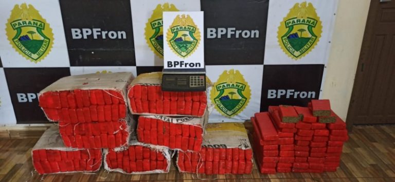 BPFron detém seis pessoas e apreende 214 kg de maconha em Guaíra