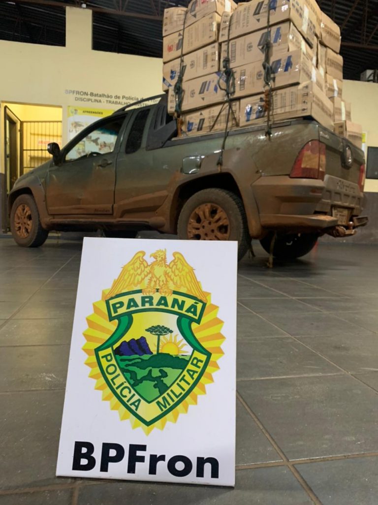 BPFron apreende veículo carregado com cigarros em Guaíra