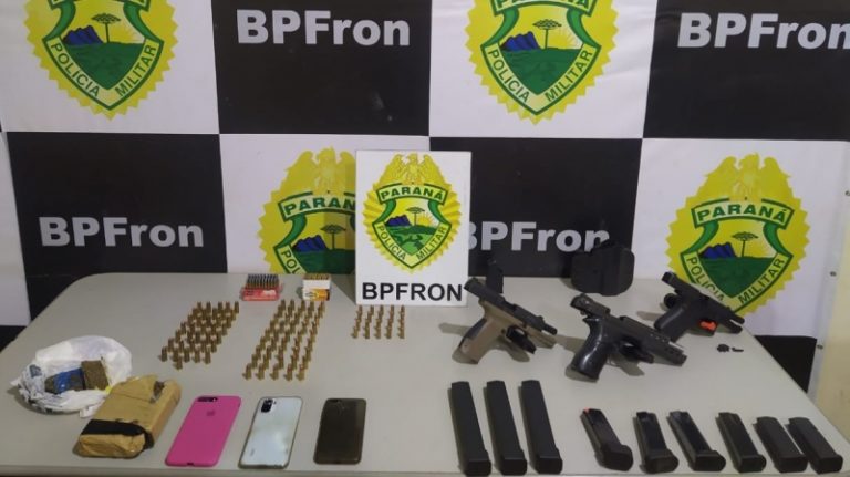 BPFron apreende drogas, armas e munições em Guaíra