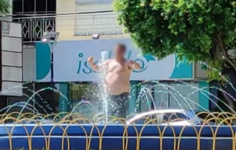 Homem é detido tomando banho no Chafariz, em Guaíra