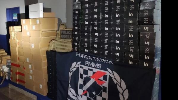 Em Naviraí, produtos eletrônicos e anabolizantes contrabandeados são apreendidos após perseguição