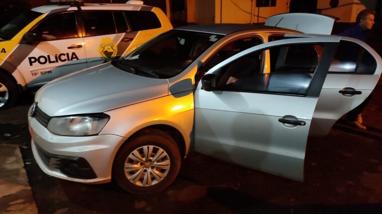 Casal com duas crianças e adolescente assalta taxista e são presos em Guaíra