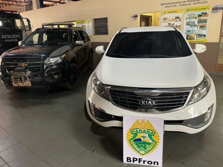 BPFron cumpre mandado de prisão e recupera carro roubado em Guaíra