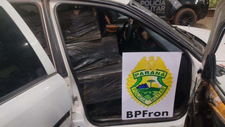 Carro carregado com 1.000 pacotes de cigarro é apreendido pelo BPFron em Guaíra