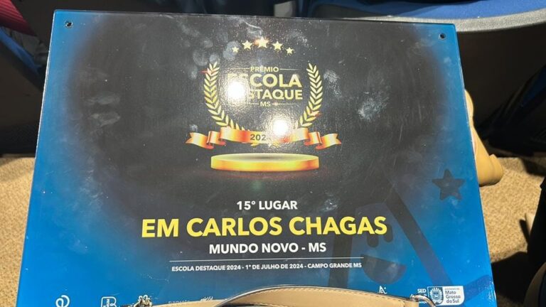 MUNDO NOVO PREMIADO:  DESTAQUE PELO 3ª LUGAR NA EDUCAÇÃO DE MS