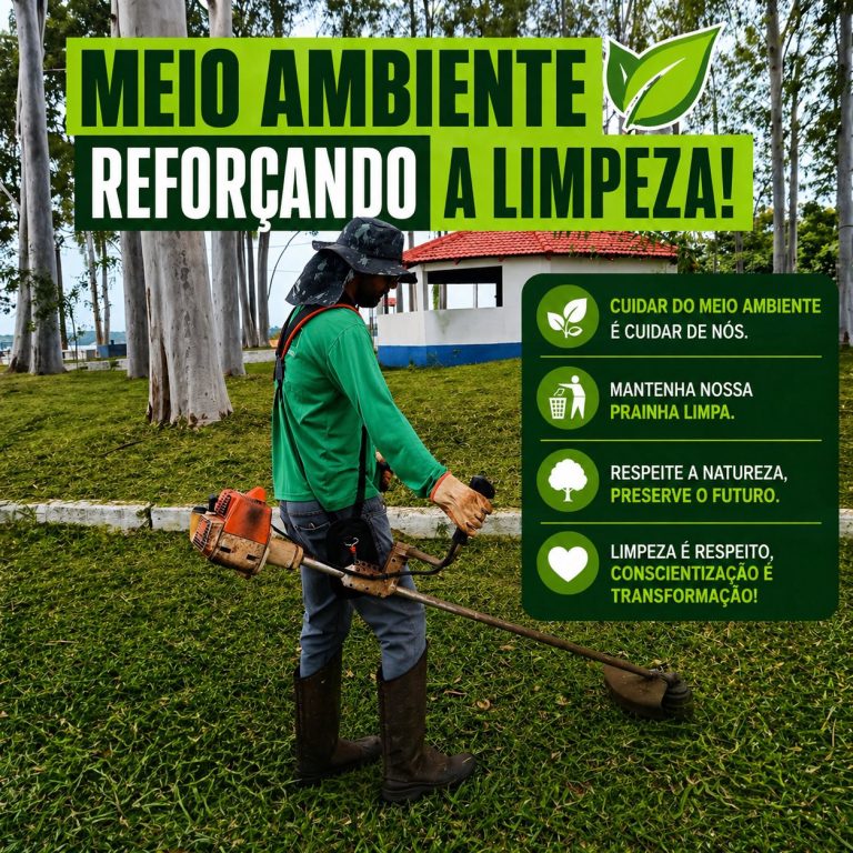 Meio Ambiente, reforça limpeza na Prainha do Cascalho nesta quarta-feira dia 29