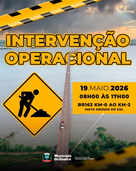 Obras na BR-163 no MS impactarão trânsito em Guaíra nesta terça-feira
