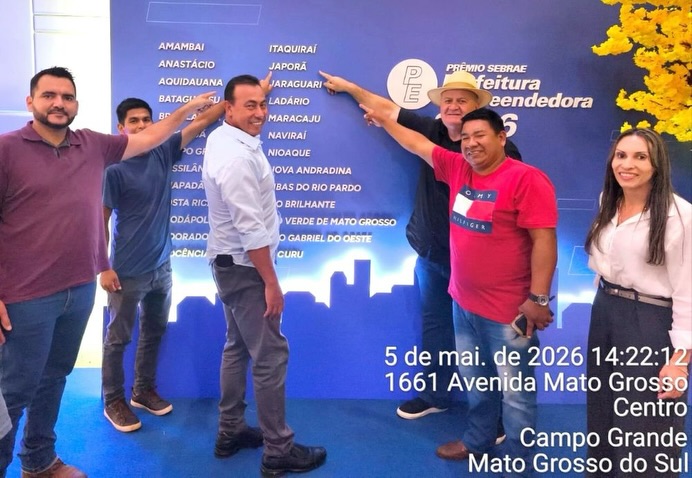JAPORÃ recebe Certificado no Prêmio Sebrae Prefeitura Empreendedora