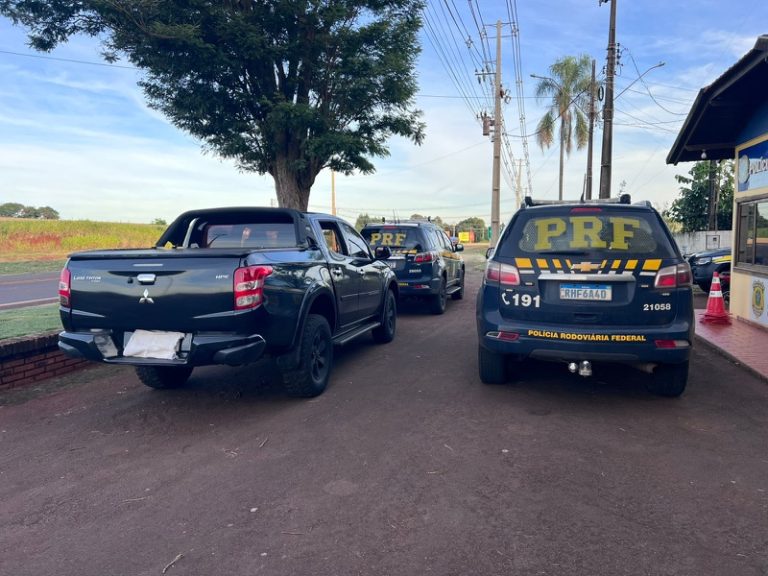 BR 163 – PRF recupera caminhonete furtada após perseguição e evita tragédia com veículo desgovernado