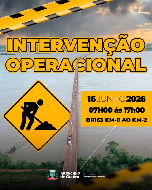 Município de Guaíra alerta motoristas sobre intervenção operacional em trecho de ligação com Mato Grosso do Sul