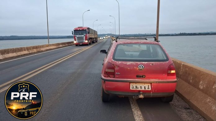 PRF recupera carro furtado horas após o crime na Ponte Ayrton Senna