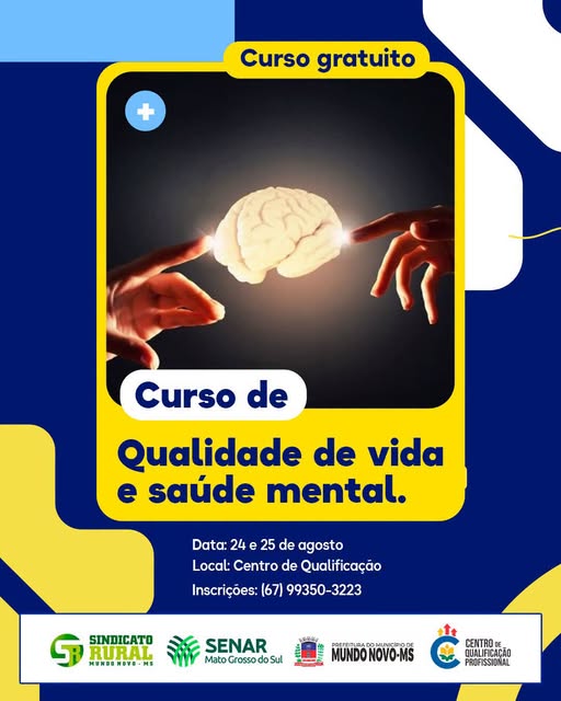 Invista em você: inscrições abertas para o curso gratuito de Qualidade de Vida e Saúde Mental