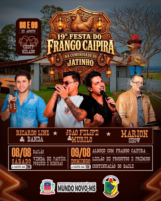 19ª Festa do Frango Caipira acontece nos dias 8 e 9 de agosto na Comunidade do Jatinho