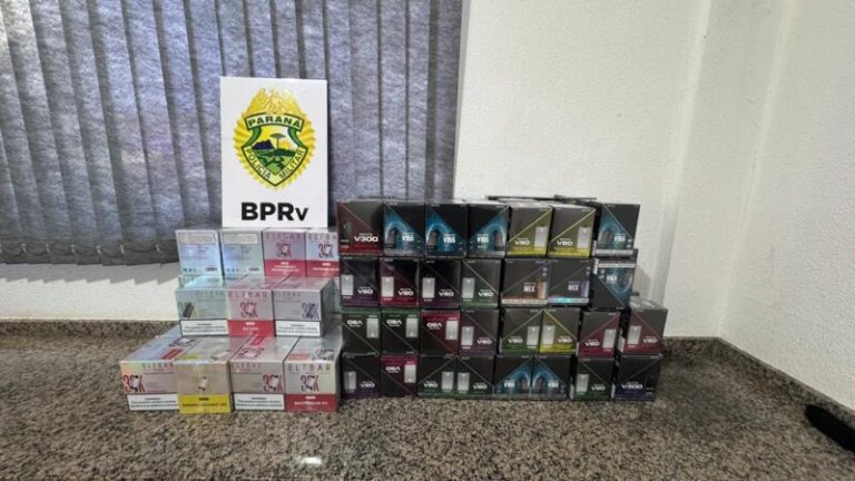 PR 486 – Quase mil cigarros eletrônicos contrabandeados são apreendidos em Assis Chateaubriand