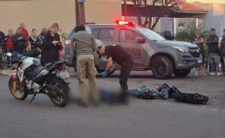 Motociclista é perseguido e morto a tiros por dupla armada em Cascavel