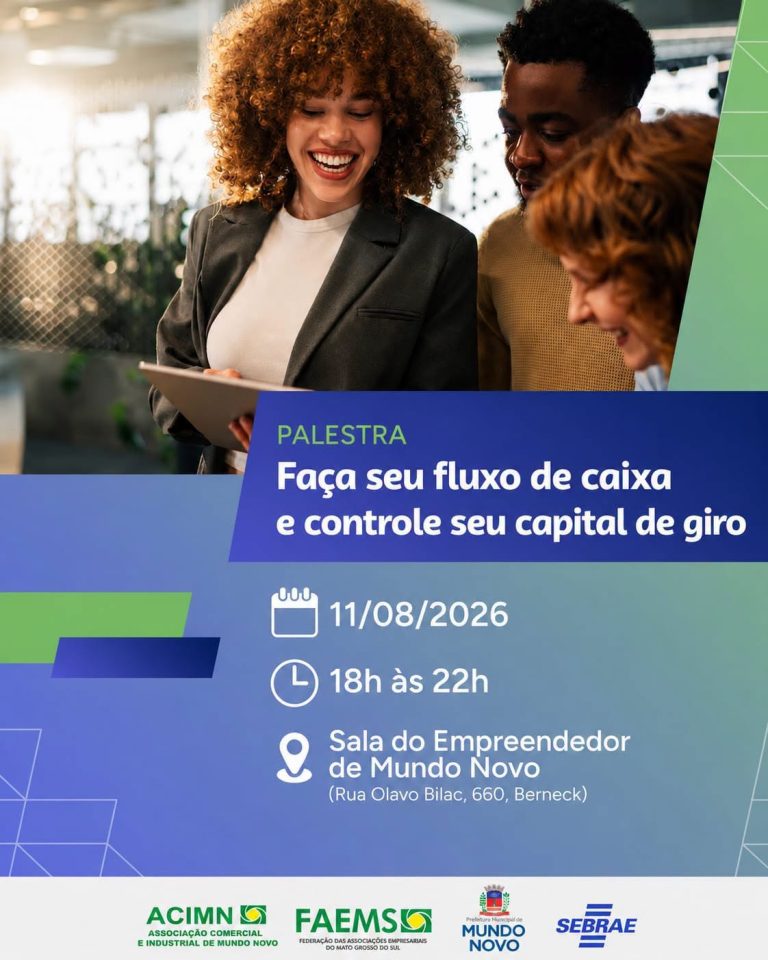 Mundo Novo promove oficina sobre fluxo de caixa e capital de giro para empreendedores